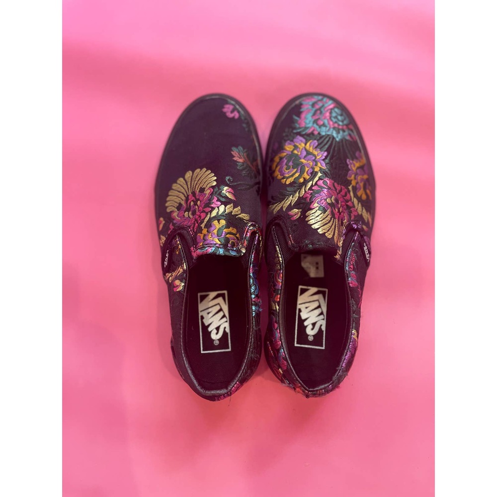 Vans Slip-ons Black Festival Satin Asian Inspired Opening Ceremony Print 6.5 6